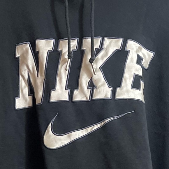Nike Swoosh Spellout Black Sweatshirt Sz XXL Men - Picture 5 of 8